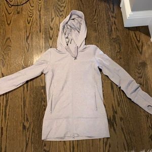 lulu lemon grey/light purple zip up